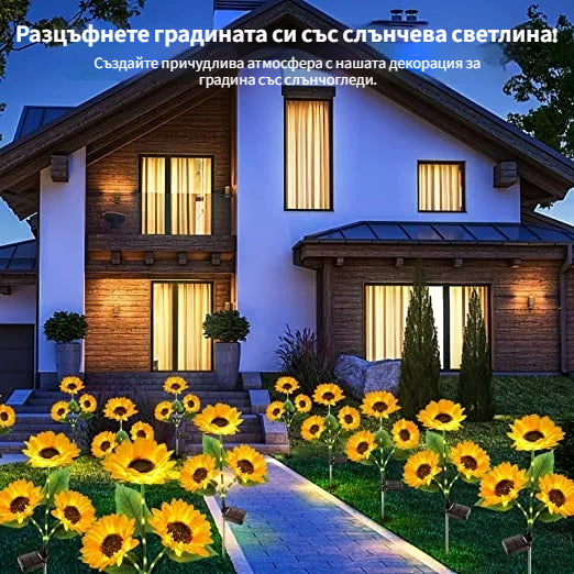 🌻Водоустойчива слънчева лампа тип слънчоглед